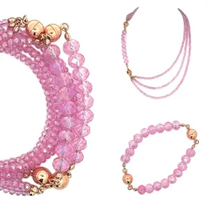 10 Way Necklace - Candy Pink Crystal