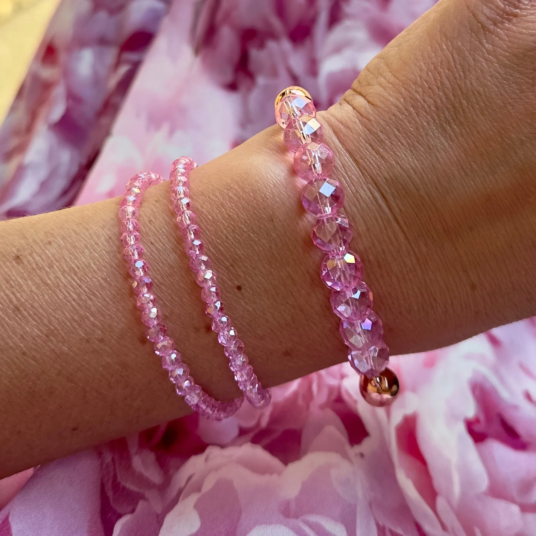 10 Way Necklace - Candy Pink Crystal