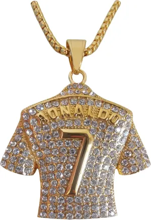 18K Gold-plated | Silvery-plated Soccer Jersey Number 7 Necklace for | No.7 Football Star Necklace for Men Women | Soccer Player Pendant Hip Hop Necklace
