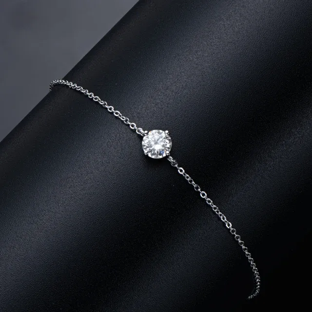 925 Silver 1ct 6.5mm Moissanite Diamond Bracelet