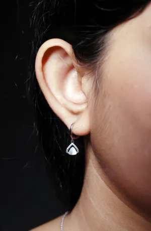 92.5 Silver Tiny triangular silver hoop earrings