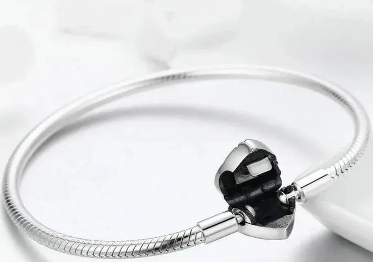 925 Sterling Silver Heart Chain Bracelet