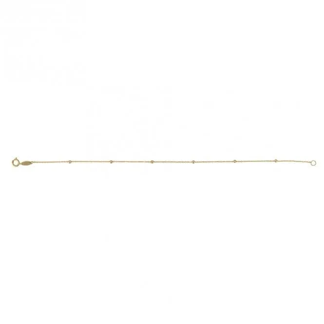 9ct Yellow Gold Fine Ball Station Bracelet GB511