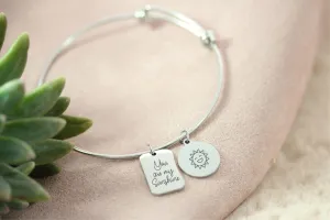 Adjustable Bangle with 2 charms