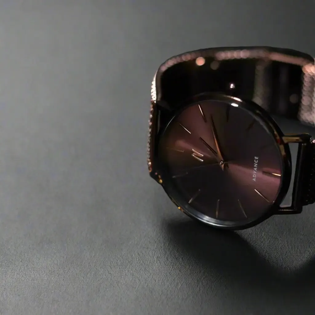 Advance Cocoa 36MM Unisex Watch In Brown/ Rose Gold
