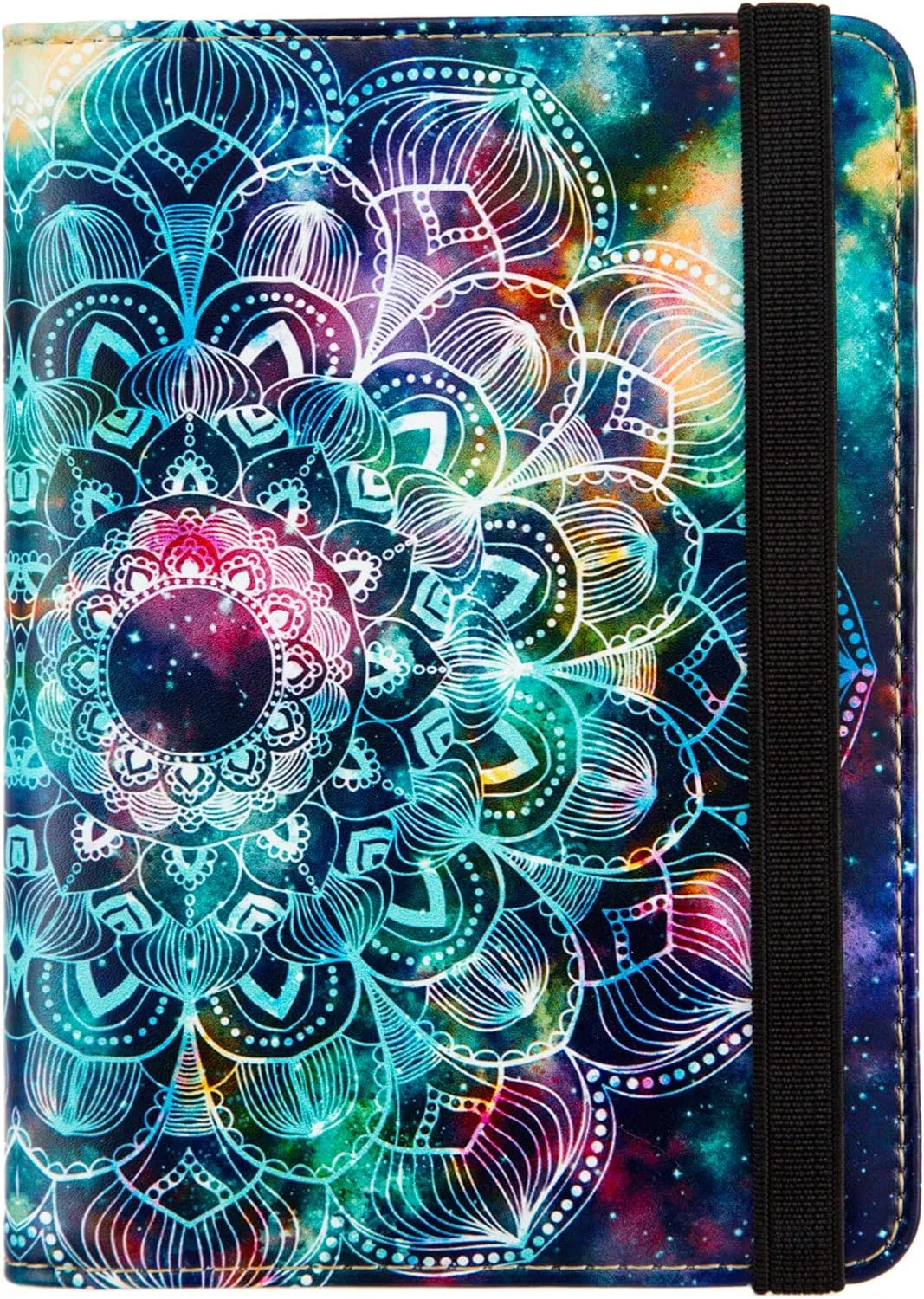 AIRMORS Passport Holder,Passport Cover Rfid Blocking Travel Wallet Cute Personalized Womens Mens Credit Card Wallet (Mandala in the Galaxy)