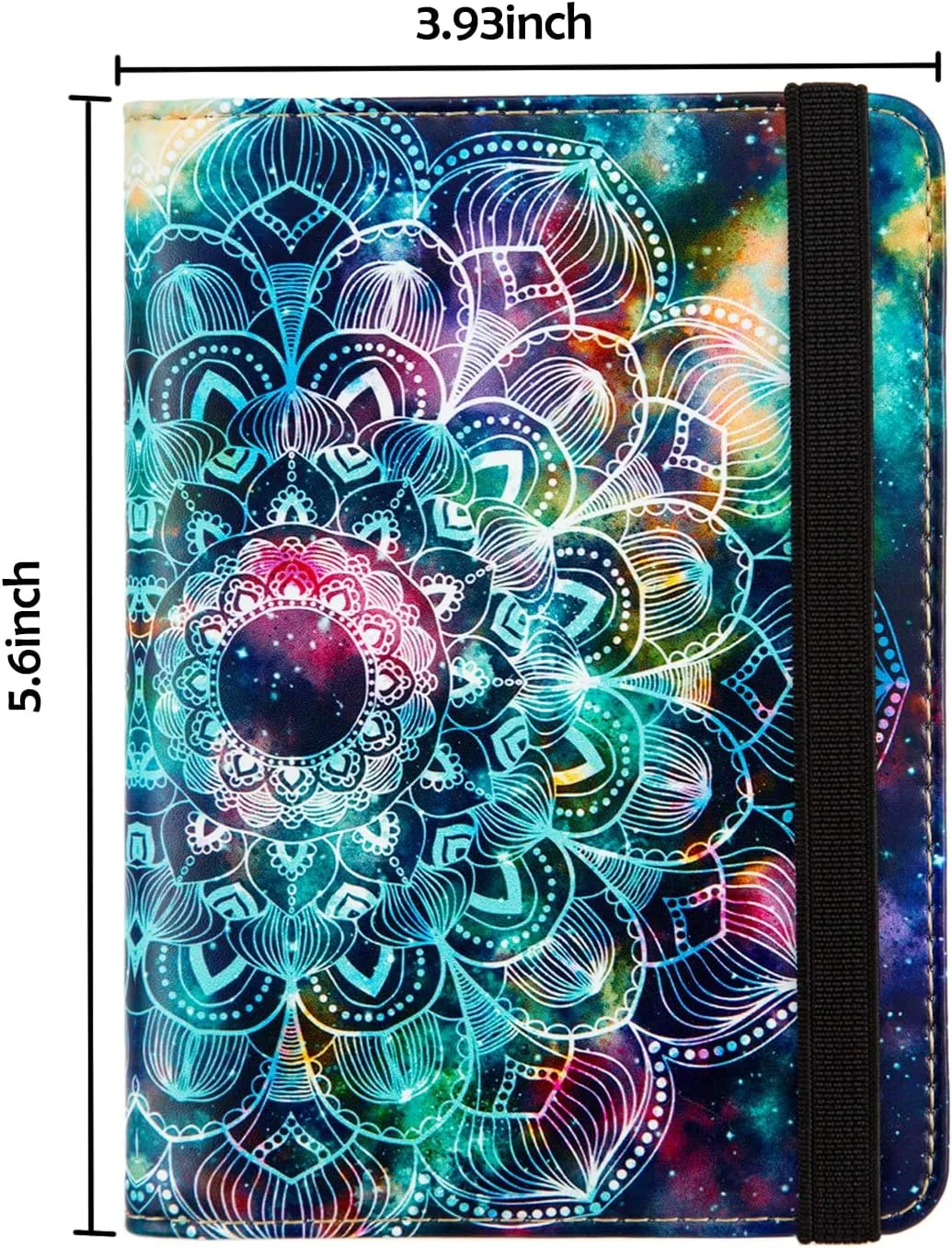 AIRMORS Passport Holder,Passport Cover Rfid Blocking Travel Wallet Cute Personalized Womens Mens Credit Card Wallet (Mandala in the Galaxy)
