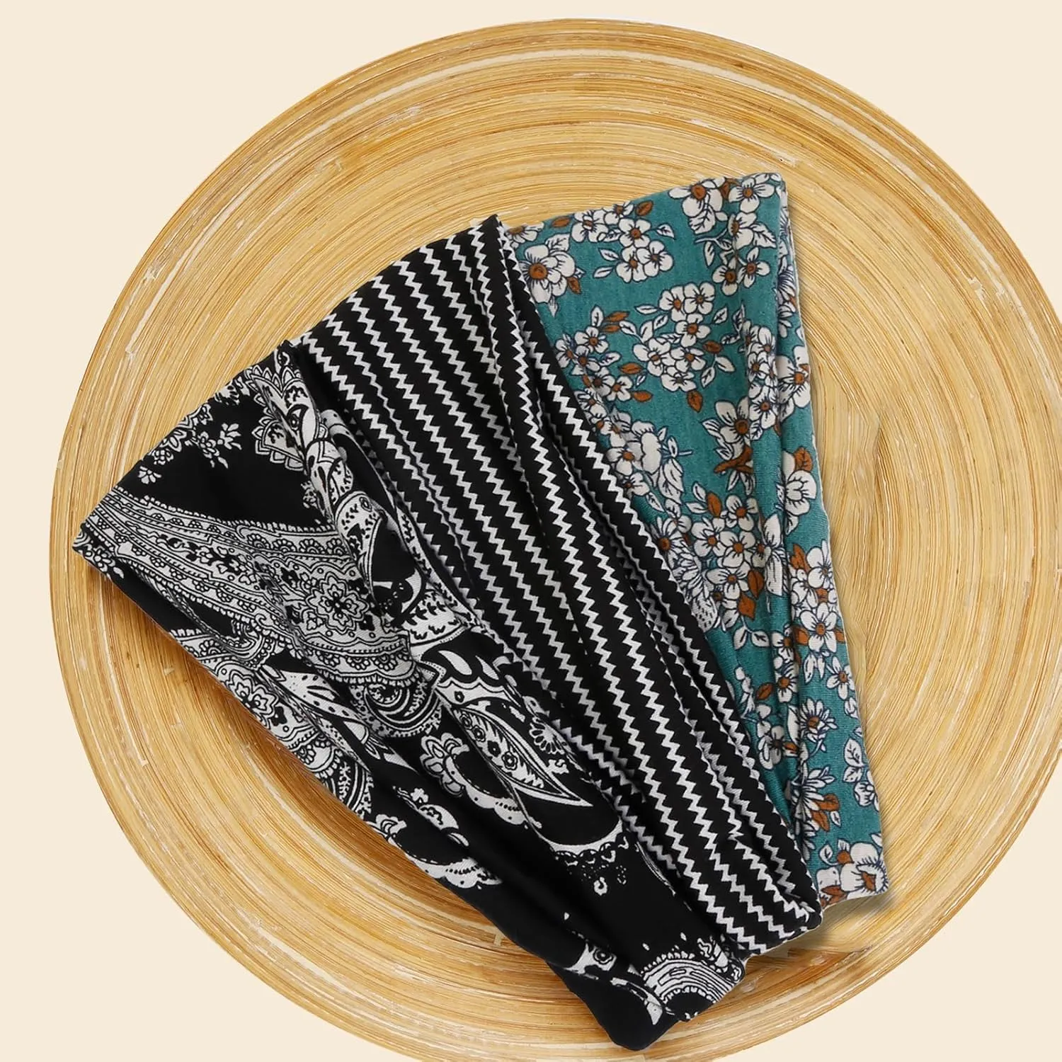 AKTVSHOW 12 Pack Boho Headbands - Wide Non-Slip Elastic Headbands, Trendy Hair Accessories for Women's Yoga, Workout, and Fashion