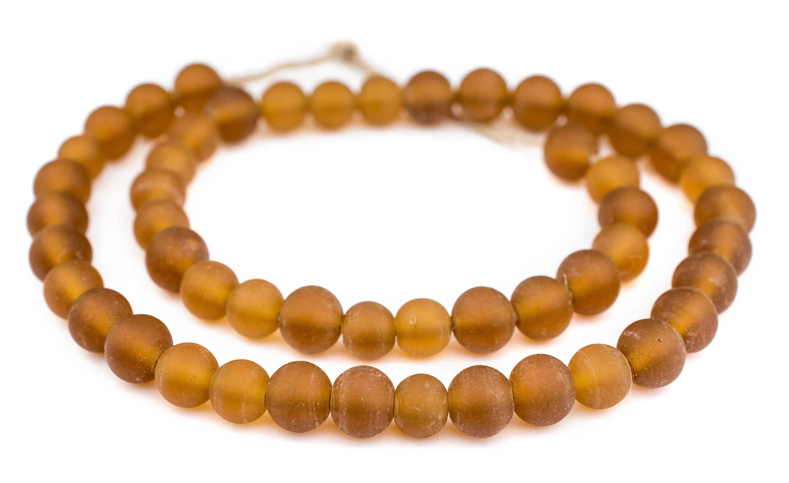 Amber Frosted Sea Glass Beads (11mm)