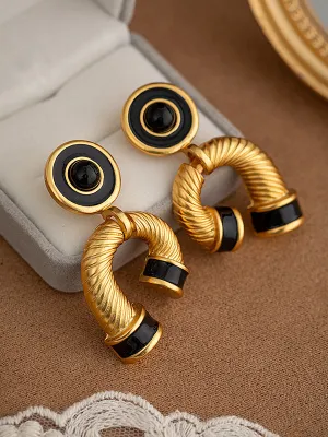 Asymmetric Geometric Drop Earrings