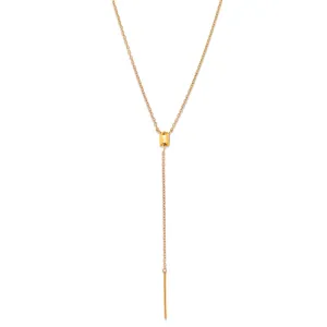 Baguette Lariat, Citrine, Gold