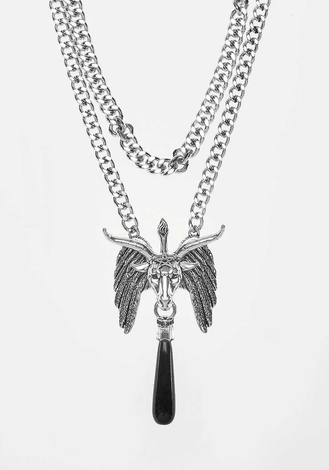 BAPHOMET BLACK AGATE CHAIN CHOKER