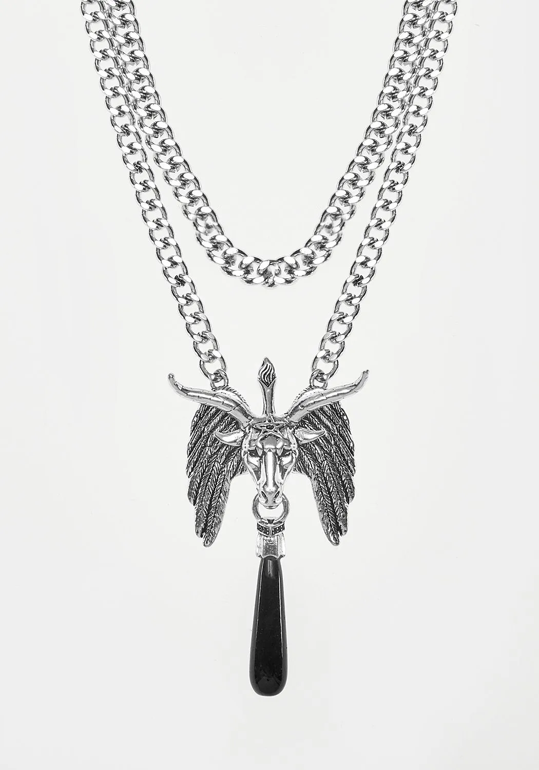 BAPHOMET BLACK AGATE CHAIN CHOKER