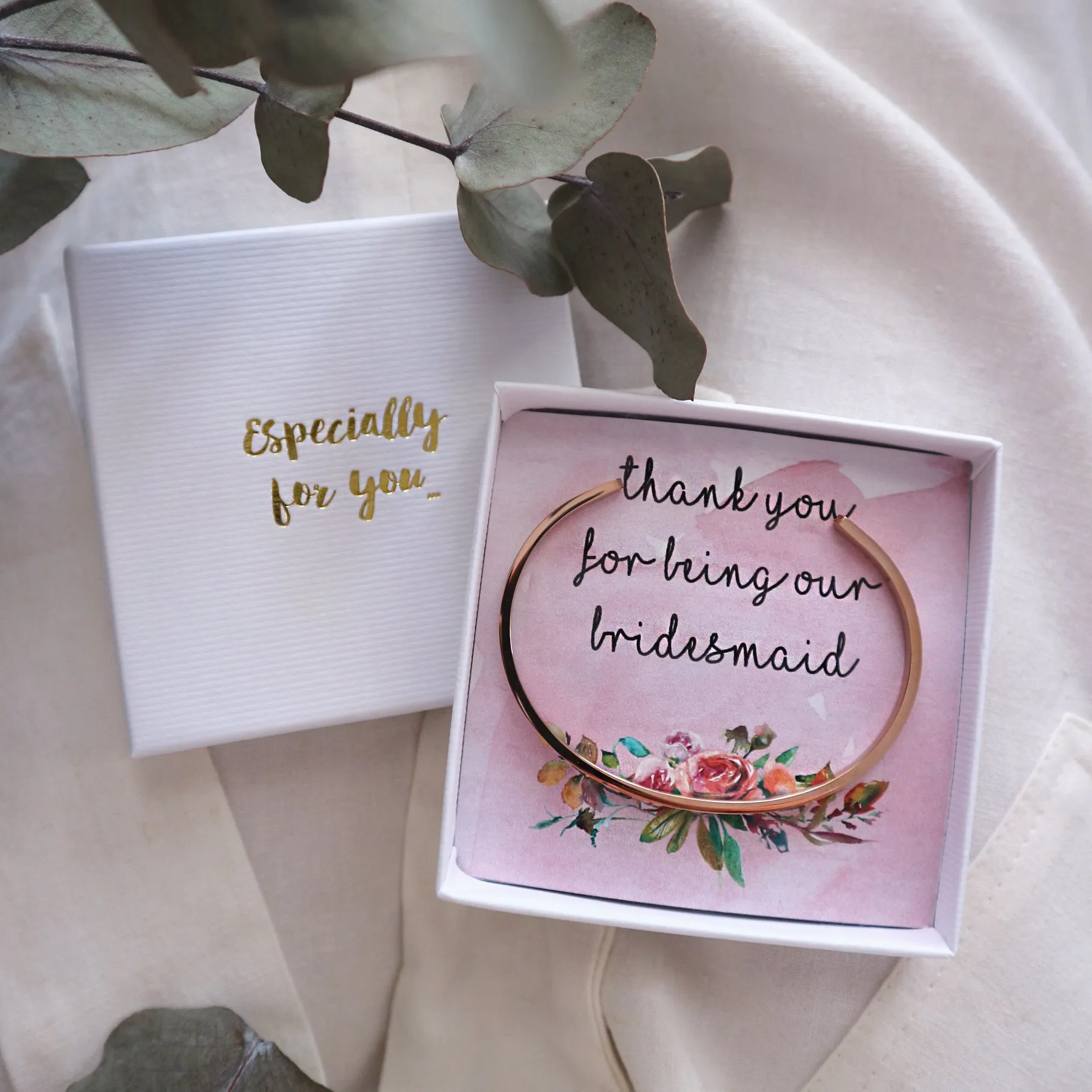 'Beautiful Bridesmaid' Bangle Thank You Gift