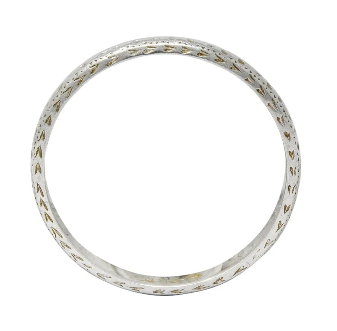 Bernstein Jewelry Co. Art Deco 18 Karat White Gold Stacking Band Ring