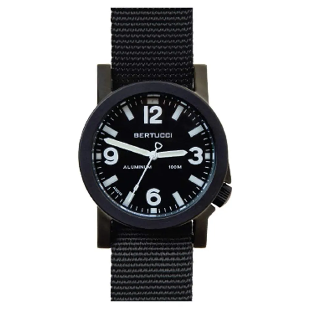 Bertucci Mens Black Nylon Band Black Japan Quartz Dial Watch - 16500