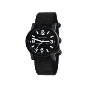 Bertucci Mens Black Nylon Band Black Japan Quartz Dial Watch - 16500