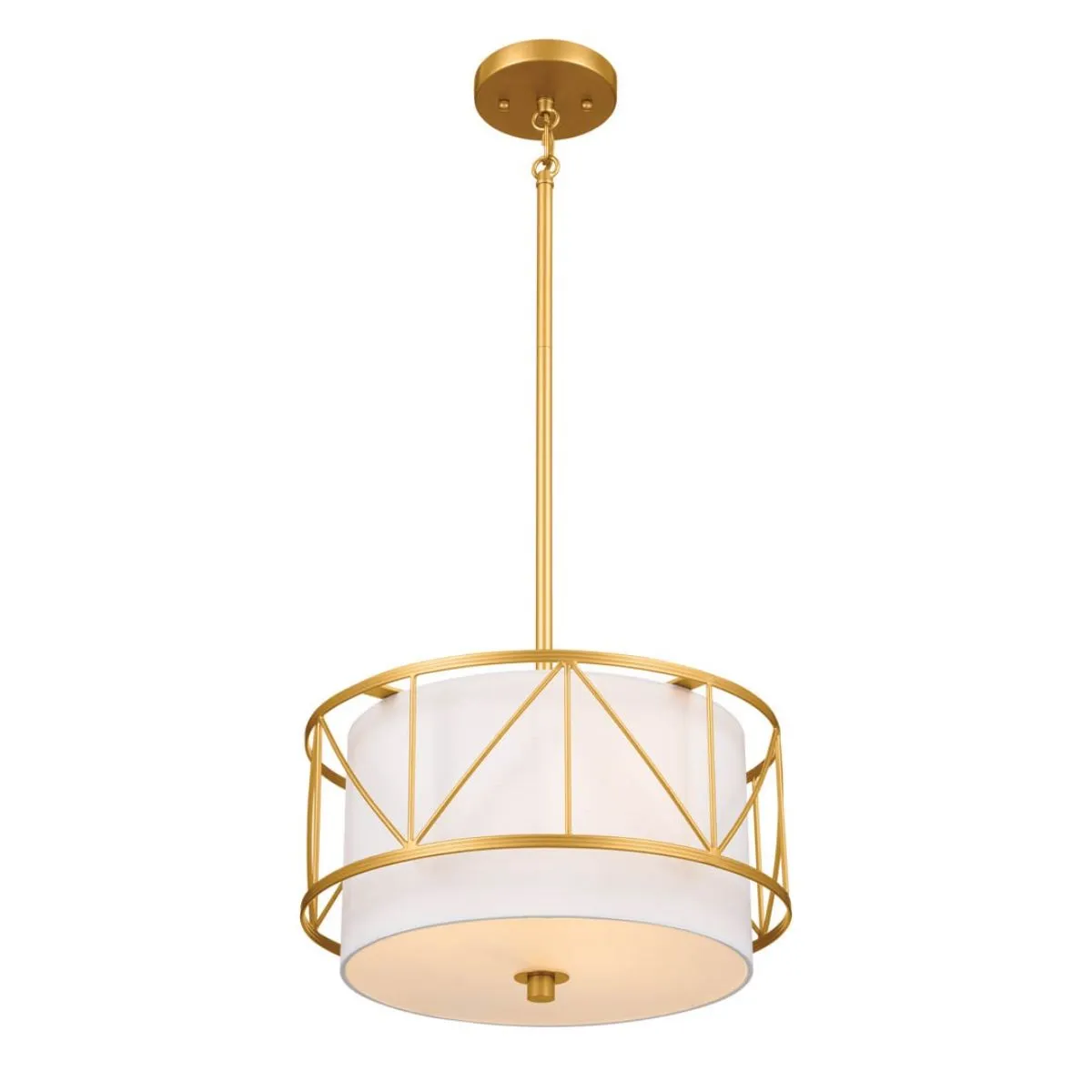 Birkleigh 14 in. 3 Lights Convertible Pendant/Semi Flush Mount Light Gold finish