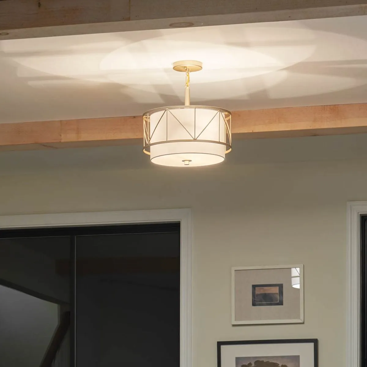 Birkleigh 14 in. 3 Lights Convertible Pendant/Semi Flush Mount Light Gold finish