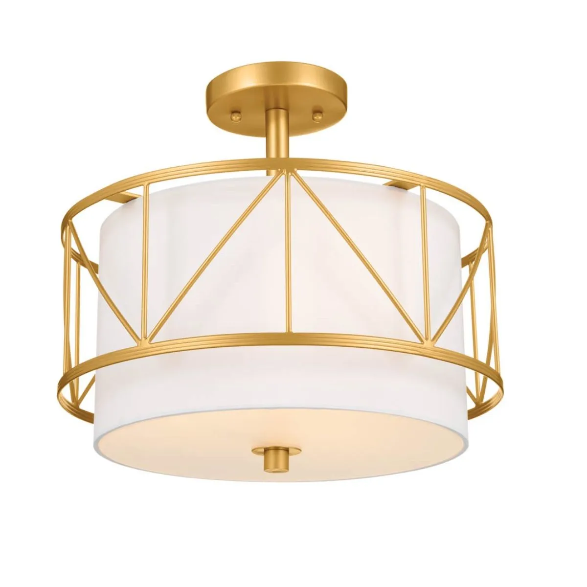 Birkleigh 14 in. 3 Lights Convertible Pendant/Semi Flush Mount Light Gold finish