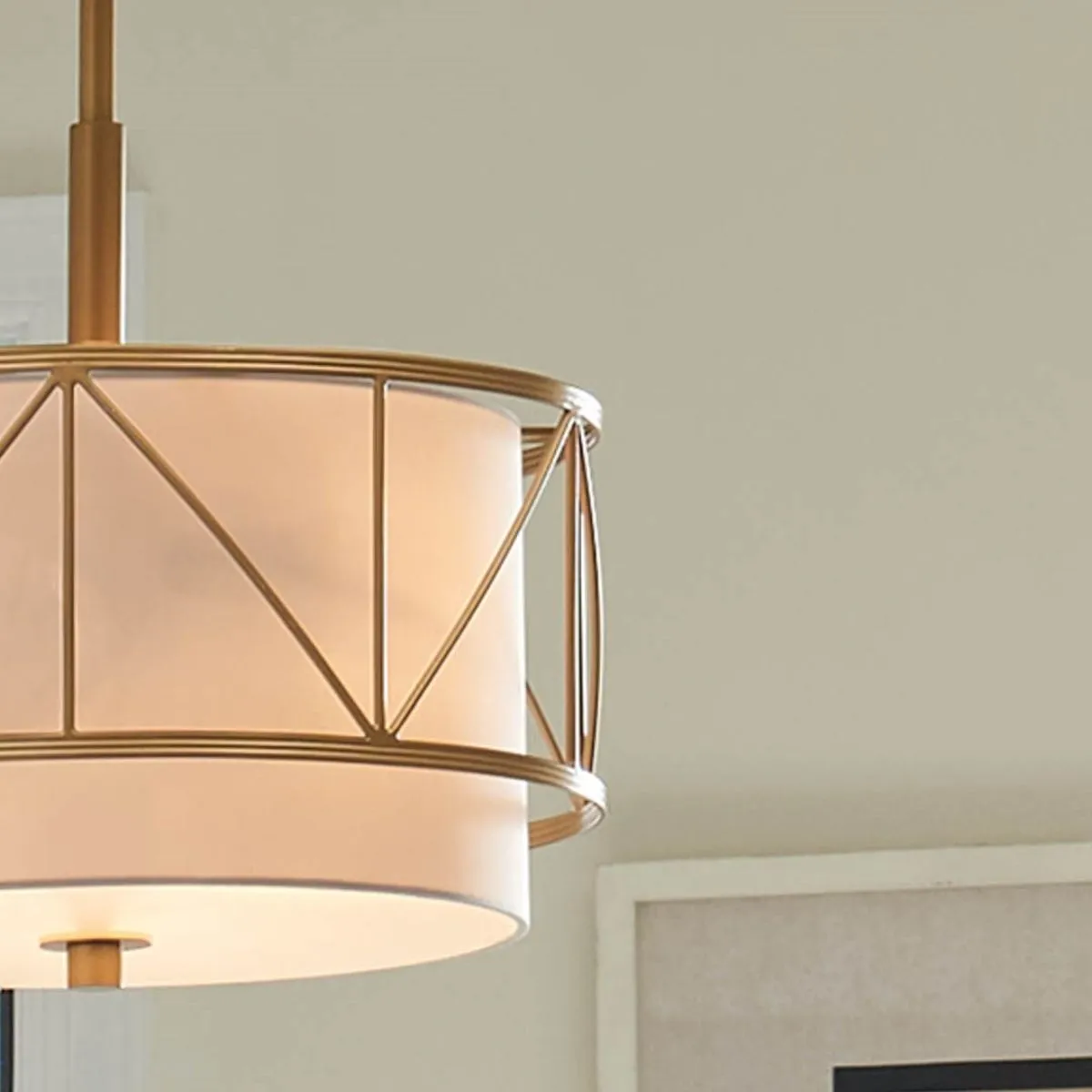 Birkleigh 14 in. 3 Lights Convertible Pendant/Semi Flush Mount Light Gold finish