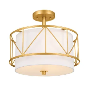 Birkleigh 14 in. 3 Lights Convertible Pendant/Semi Flush Mount Light Gold finish