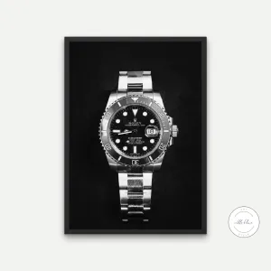 Black & White Luxury Watch Poster PRINTABLE ART, Black and White Wall Art, Success Poster, Luxury Fashion Art, Luxury Aesthetics, Watch Photography