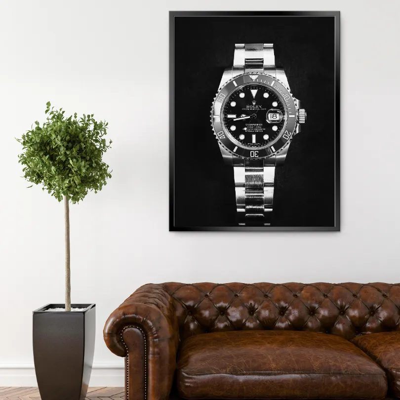 Black & White Luxury Watch Poster PRINTABLE ART, Black and White Wall Art, Success Poster, Luxury Fashion Art, Luxury Aesthetics, Watch Photography