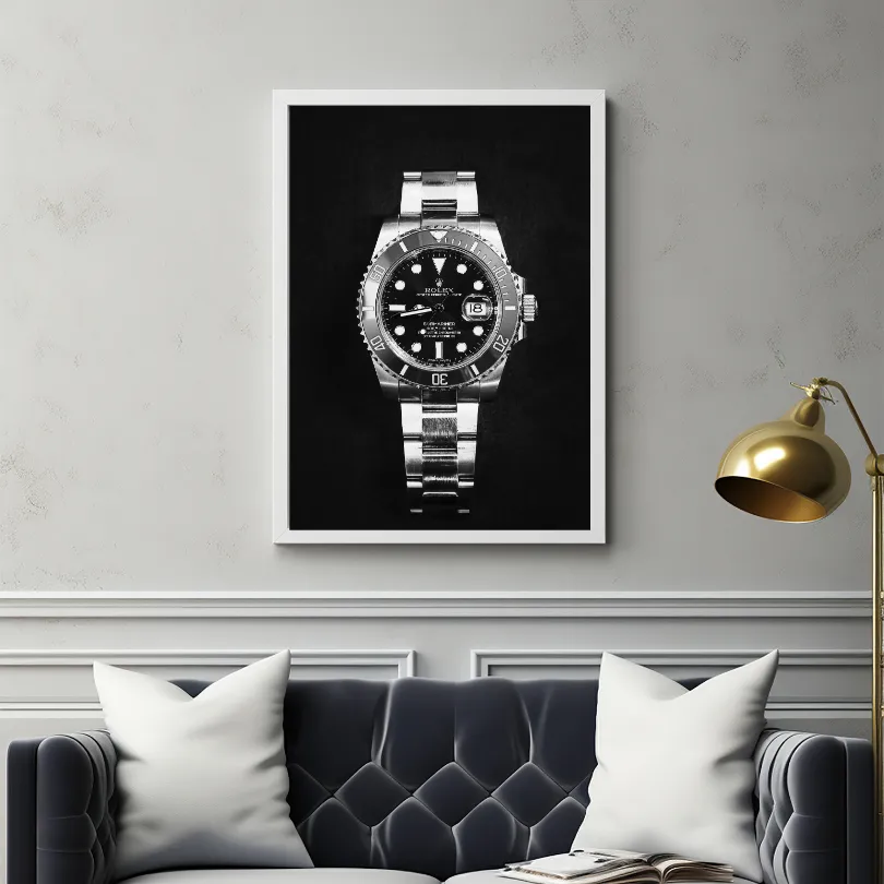 Black & White Luxury Watch Poster PRINTABLE ART, Black and White Wall Art, Success Poster, Luxury Fashion Art, Luxury Aesthetics, Watch Photography