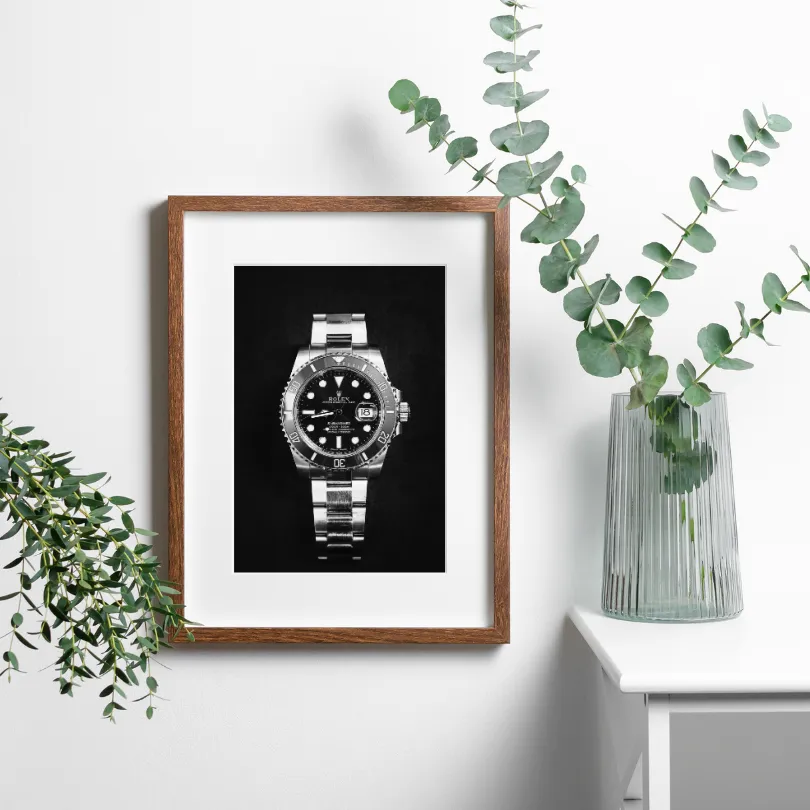 Black & White Luxury Watch Poster PRINTABLE ART, Black and White Wall Art, Success Poster, Luxury Fashion Art, Luxury Aesthetics, Watch Photography