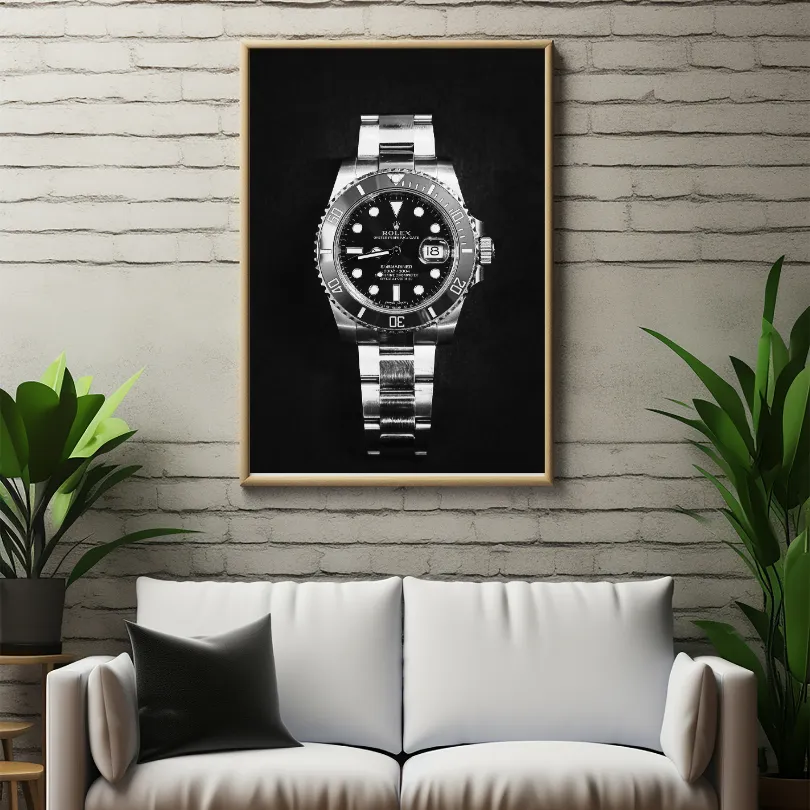 Black & White Luxury Watch Poster PRINTABLE ART, Black and White Wall Art, Success Poster, Luxury Fashion Art, Luxury Aesthetics, Watch Photography