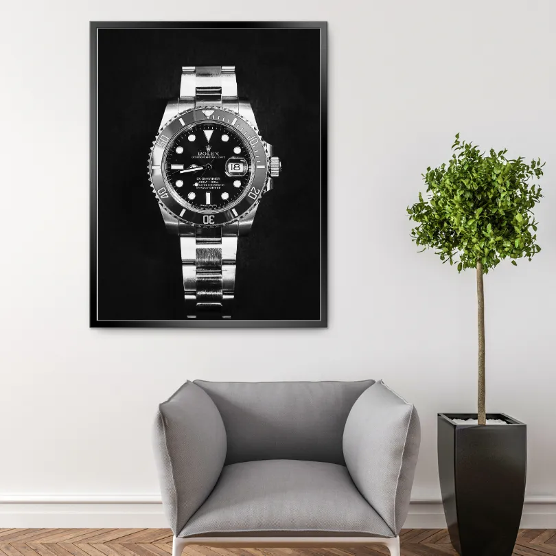 Black & White Luxury Watch Poster PRINTABLE ART, Black and White Wall Art, Success Poster, Luxury Fashion Art, Luxury Aesthetics, Watch Photography