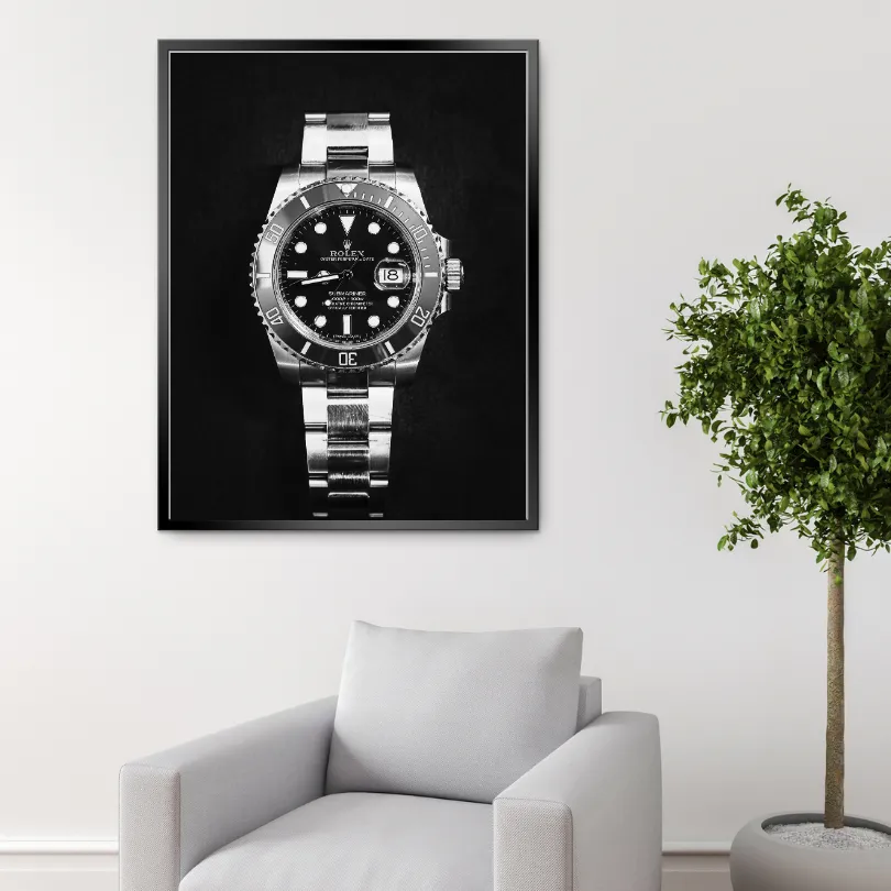 Black & White Luxury Watch Poster PRINTABLE ART, Black and White Wall Art, Success Poster, Luxury Fashion Art, Luxury Aesthetics, Watch Photography