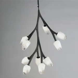 Blossom 25 in. 10 Lights LED Pendant Light Black Finish