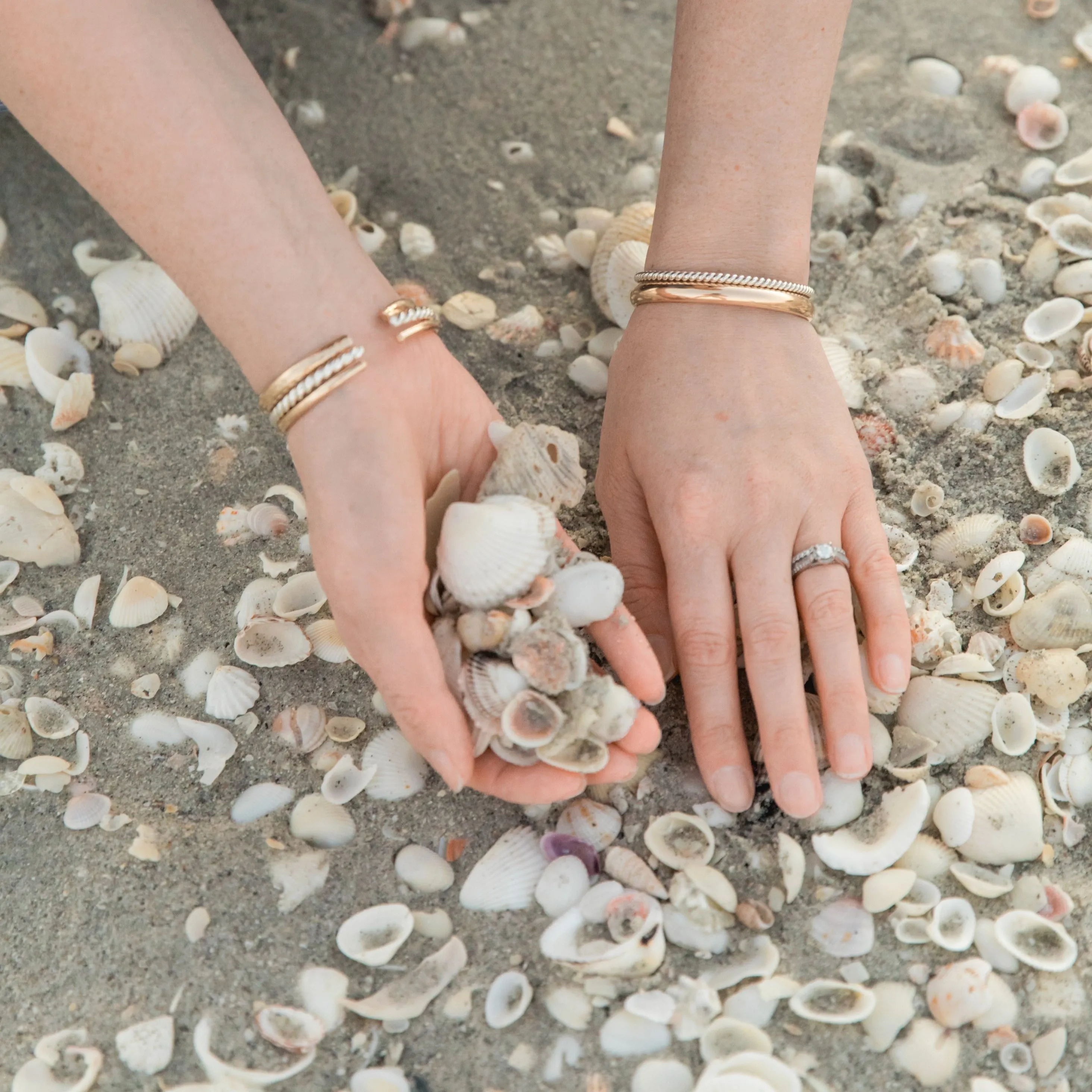 Bold Wanderlust Gold Bangle Cuff Bracelet