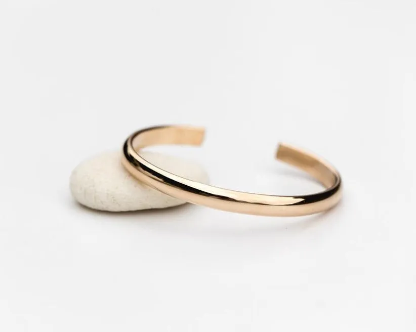 Bold Wanderlust Gold Bangle Cuff Bracelet