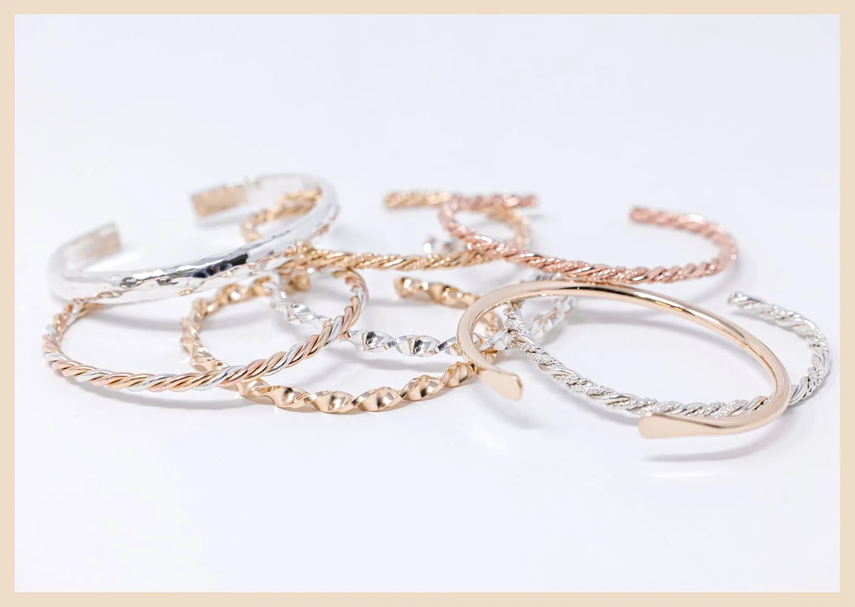 Braided Sparkly Silver Bangle Cuff Bracelet