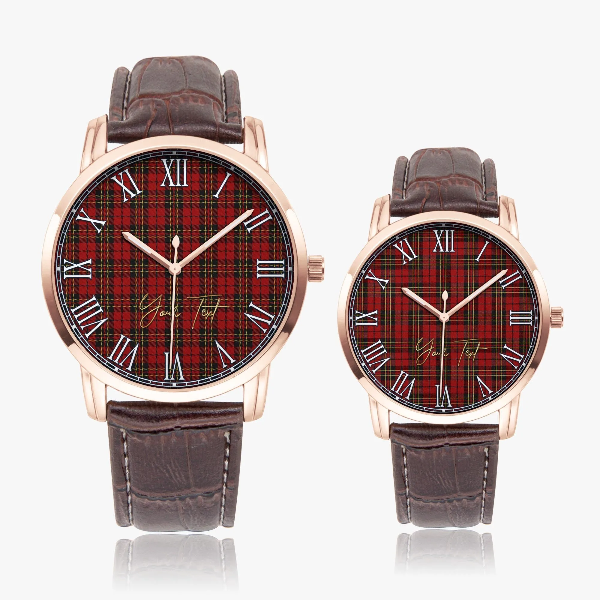 Brodie Tartan Personalized Your Text Leather Trap Quartz Watch