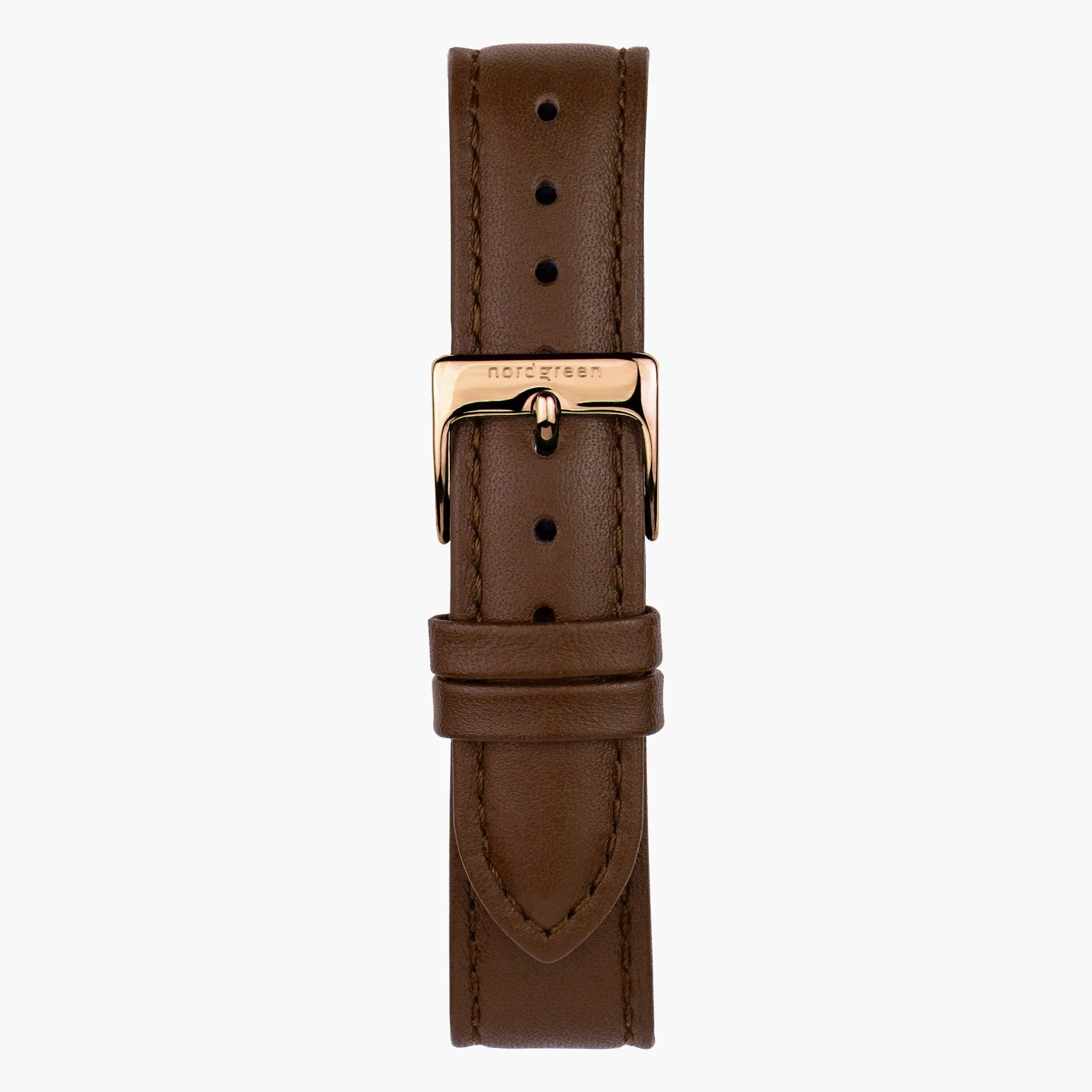 Brown Vegan Leather Watch Strap - Rose Gold - 36mm
