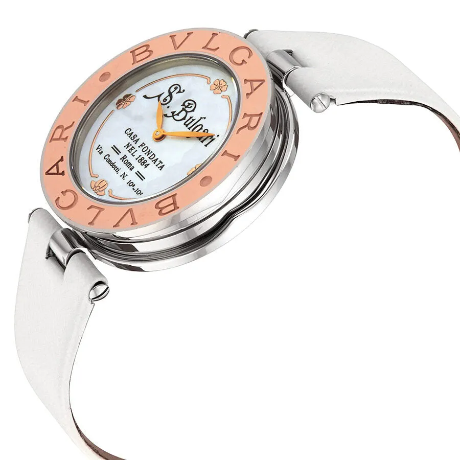 Bvlgari B. Zero1 White Dial18kt Rose Gold Ladies Watch 101737