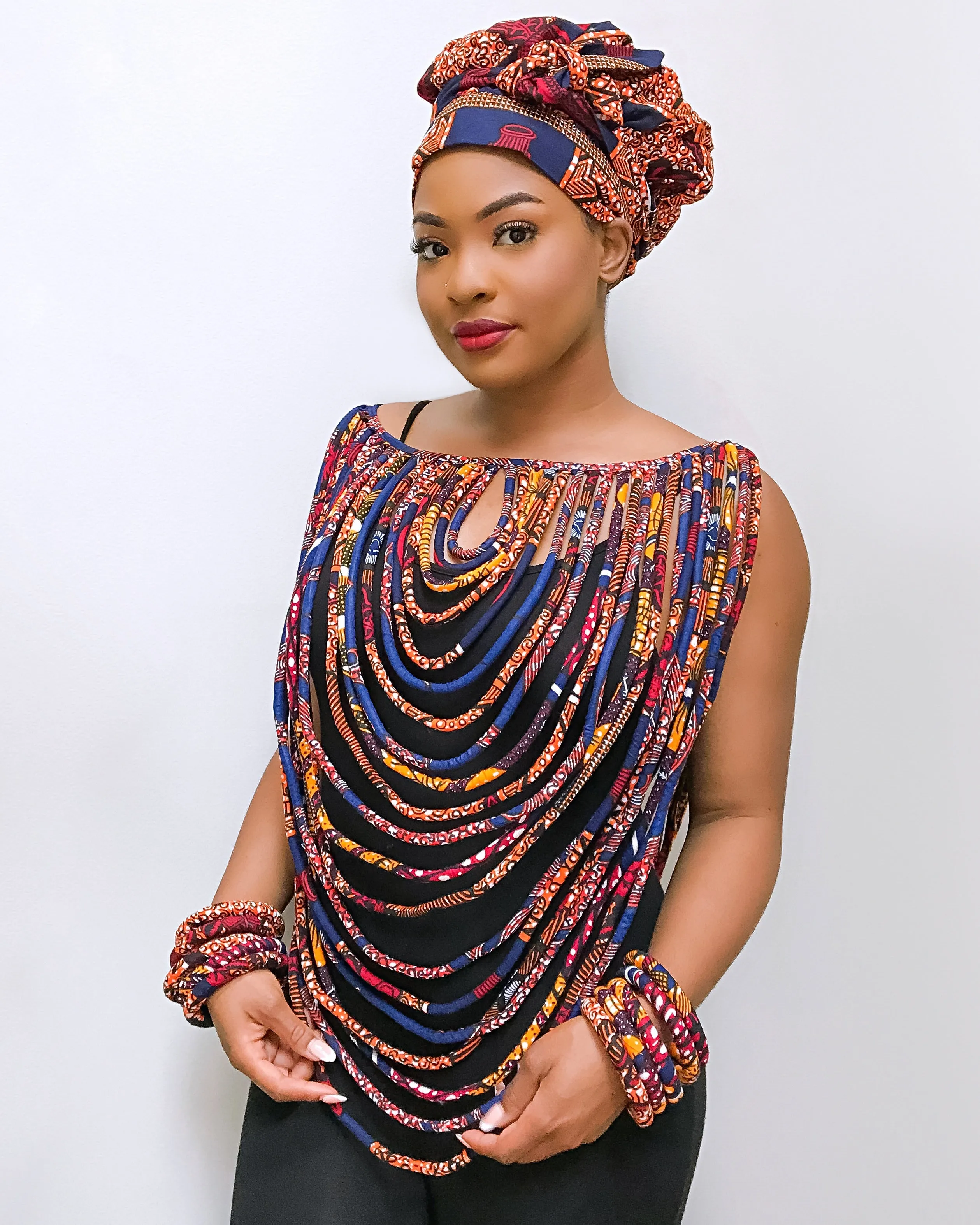 Carol African Print 44 Strands Rope