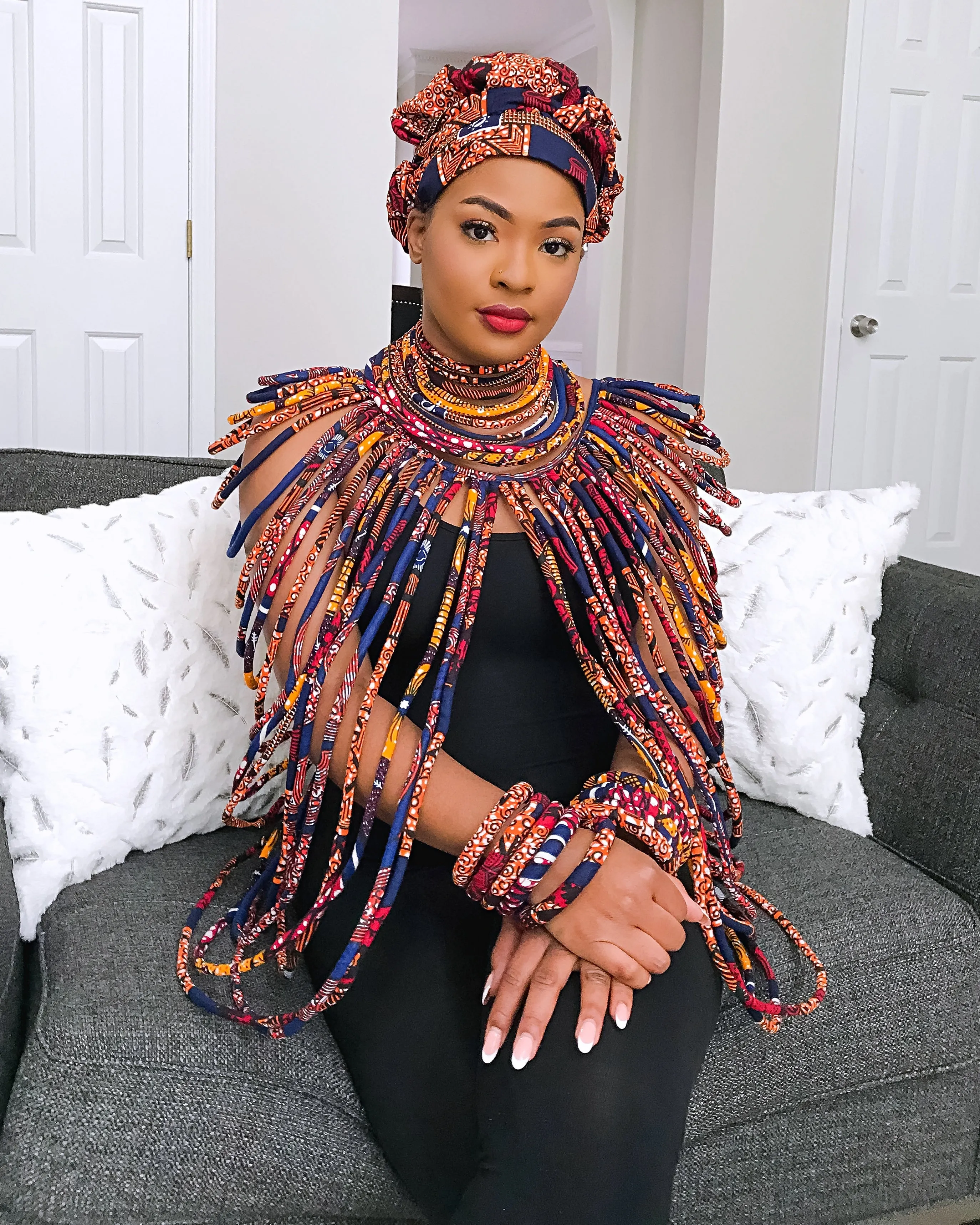 Carol African Print 44 Strands Rope
