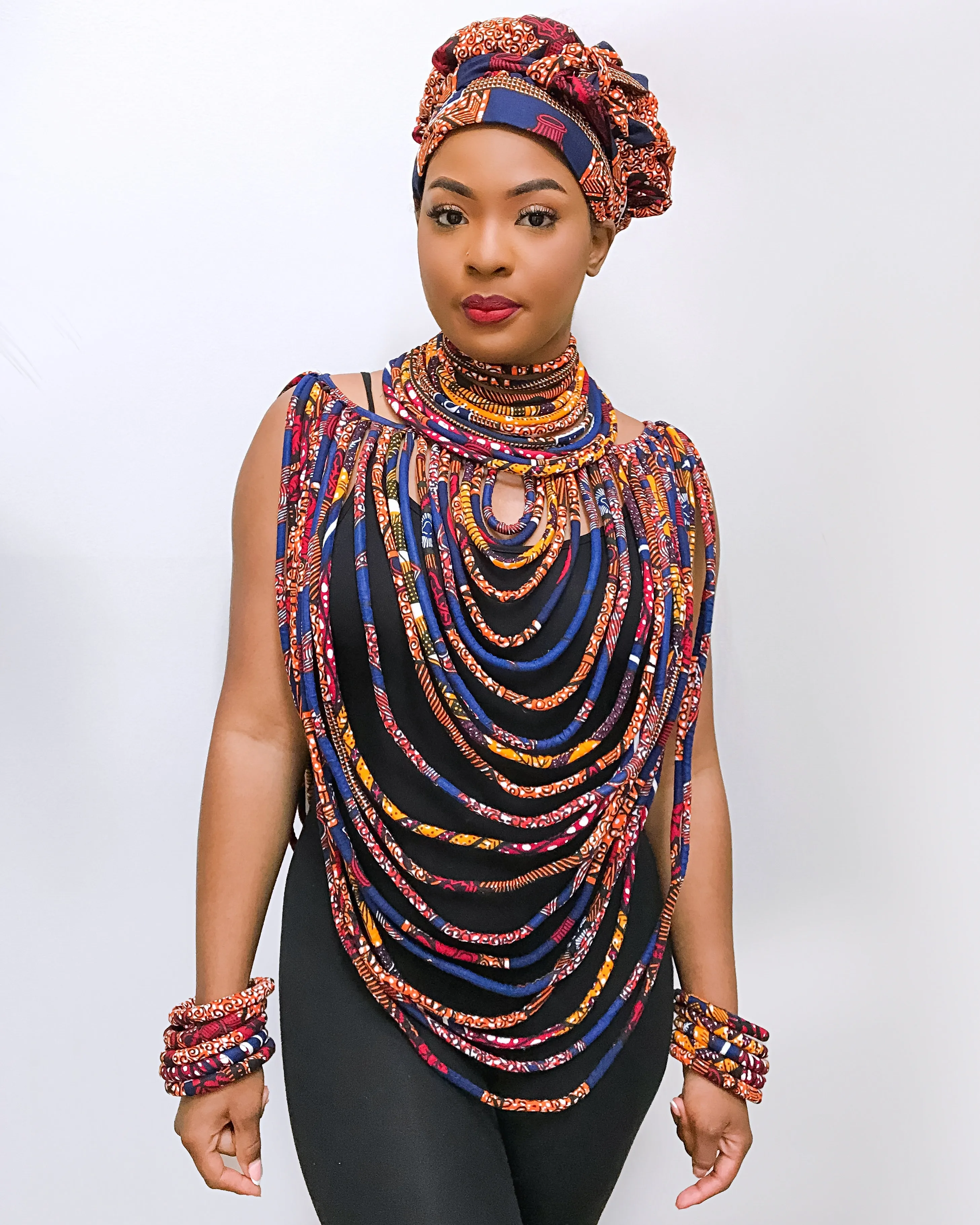 Carol African Print 44 Strands Rope