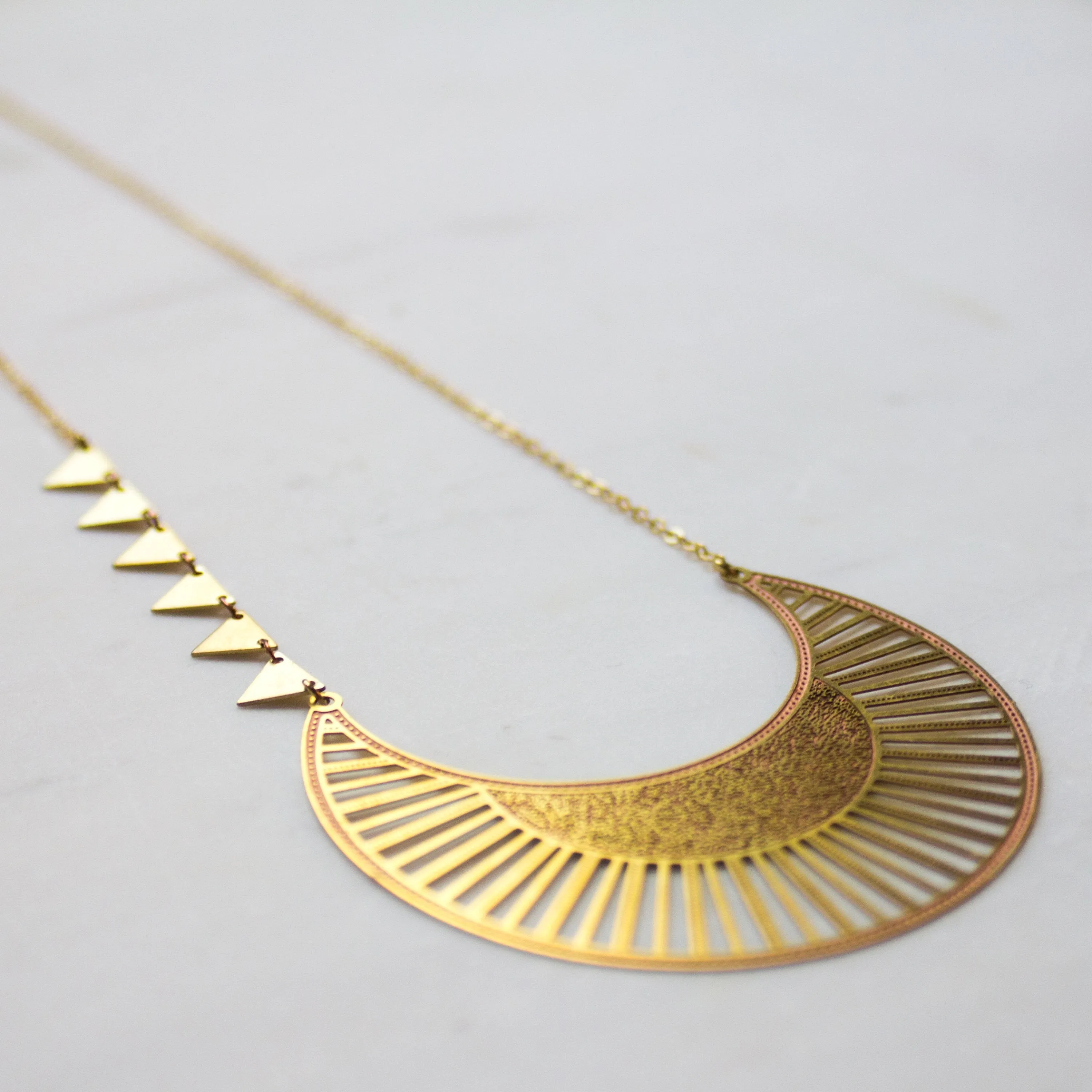 Crescent Moon Boho Statement Necklace