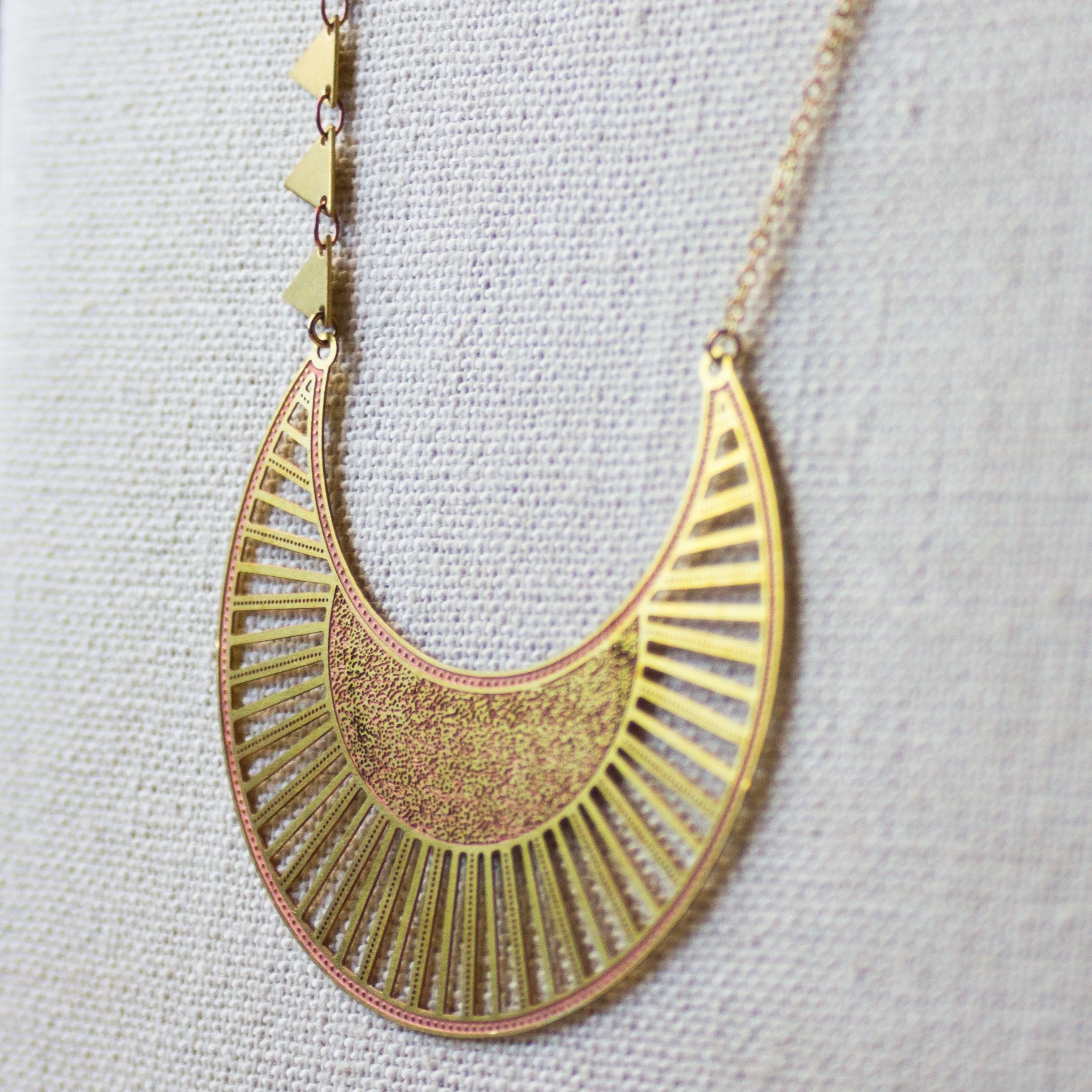 Crescent Moon Boho Statement Necklace