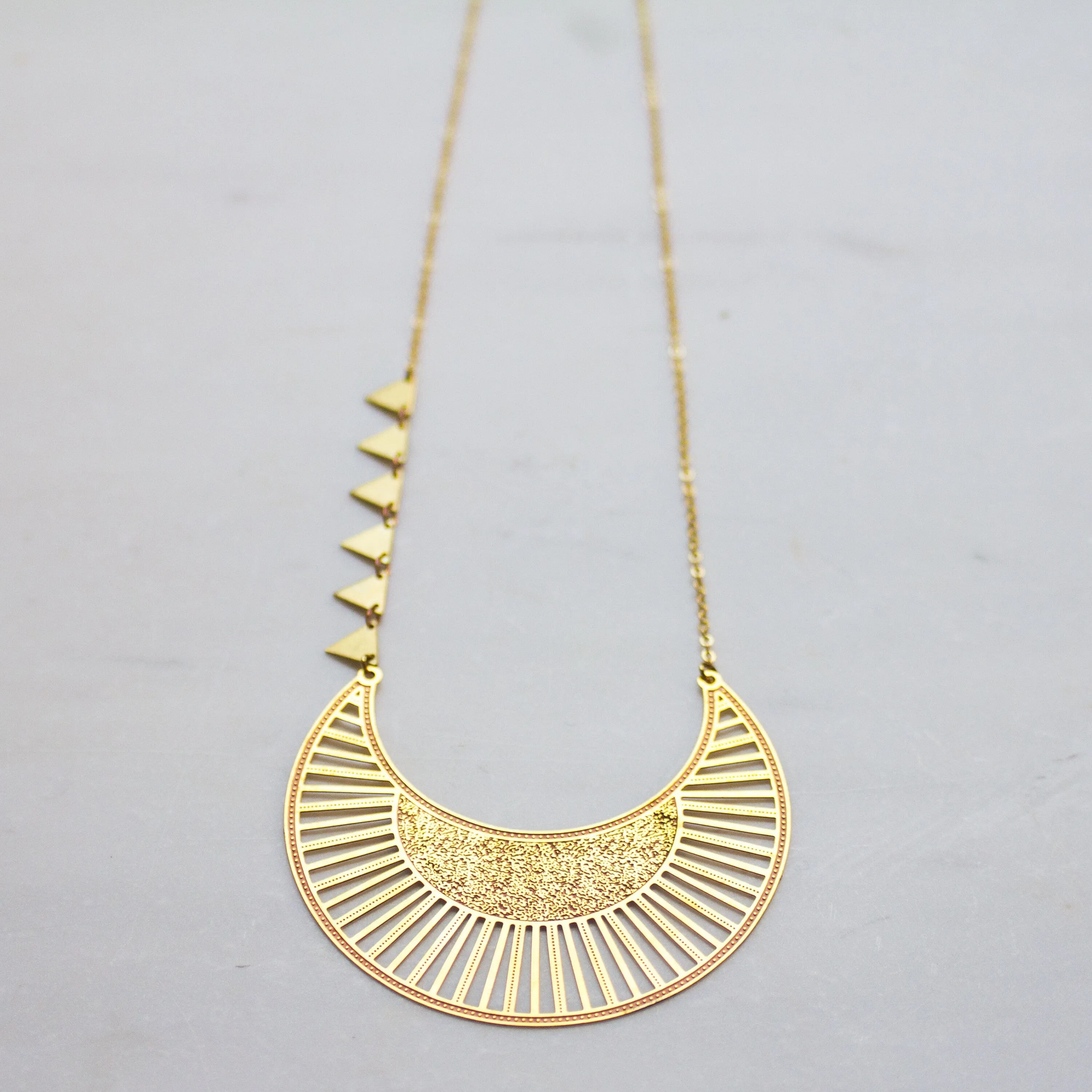 Crescent Moon Boho Statement Necklace