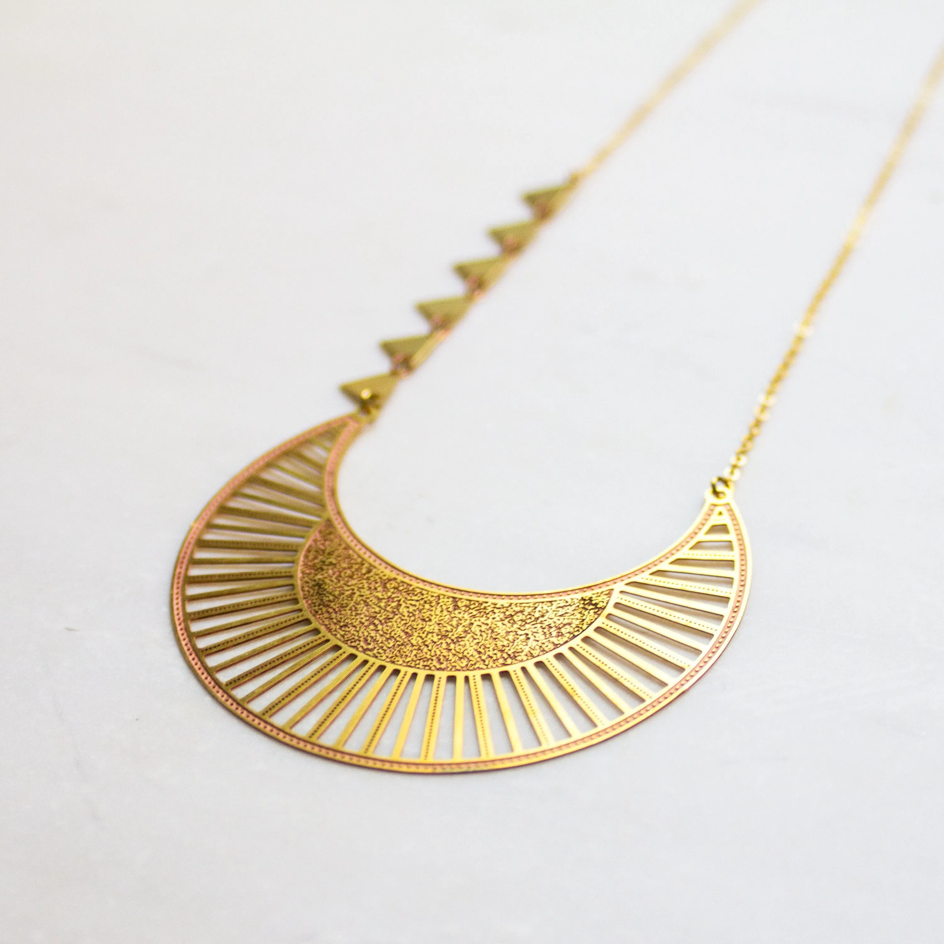 Crescent Moon Boho Statement Necklace