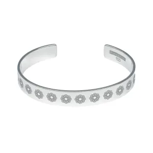 Daisy Flower Engraved Bangle