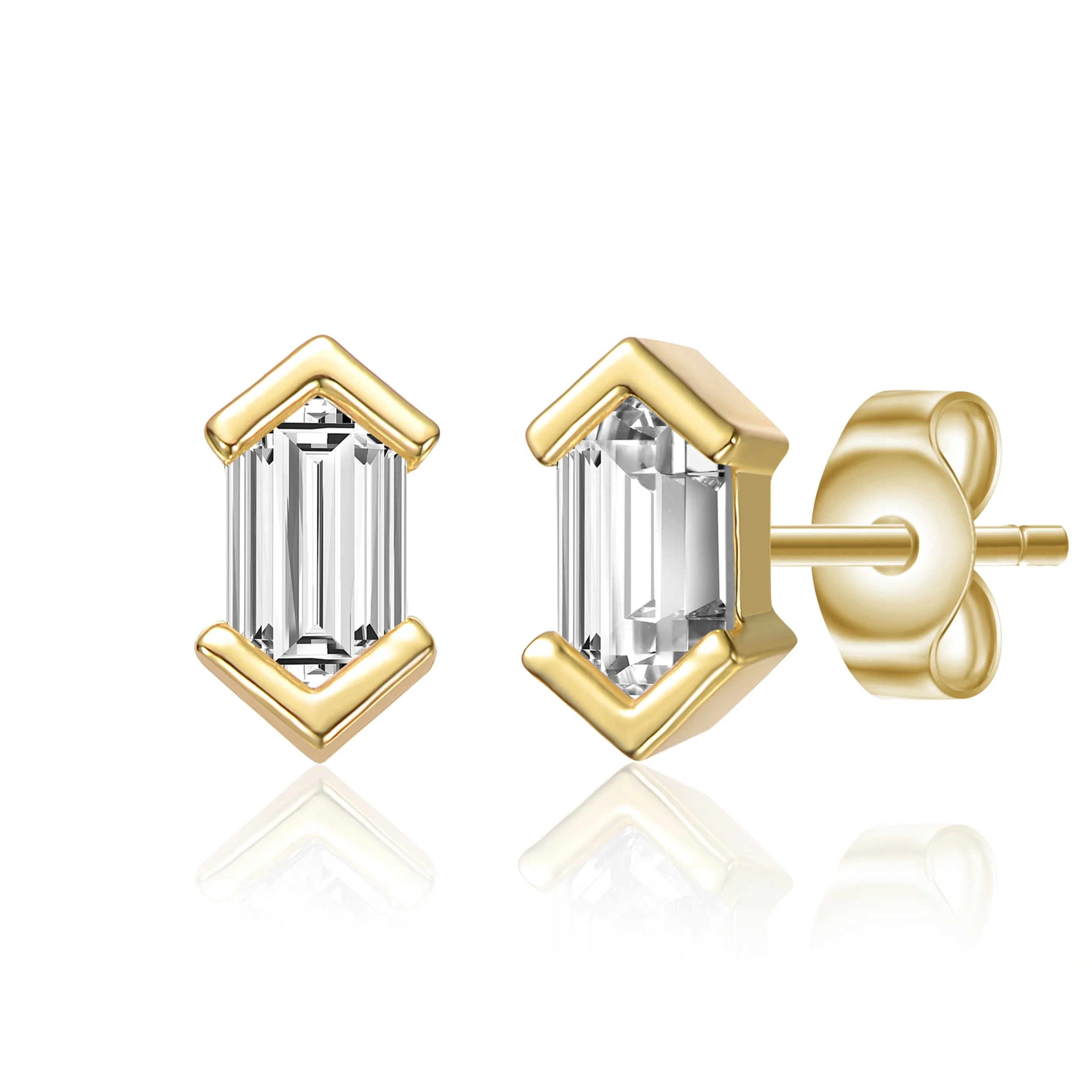 Déco Mini Baguette Geometric Stud Earrings