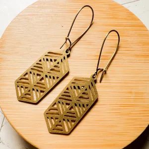 Deco Moderne Brass Geometric Earring